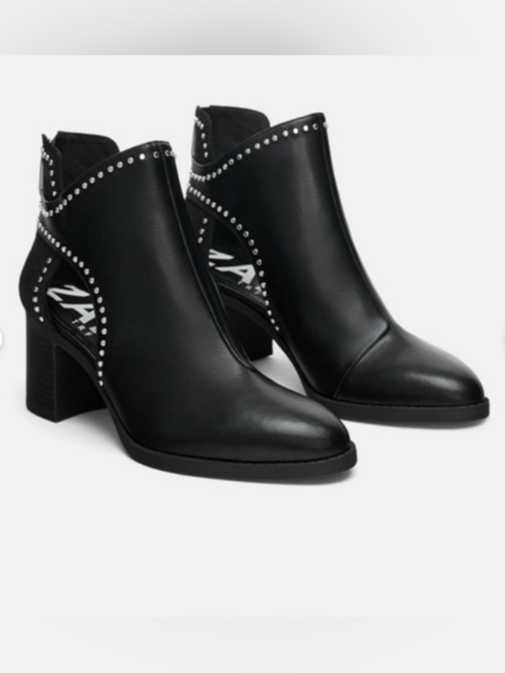 Zara Studded Cutout Ankle Boots
